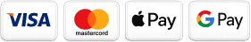 Visa, Mastercard, Apple Pay, Google Pay