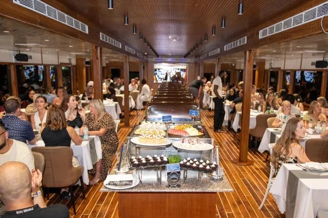 Guests serving themselves at the buffet