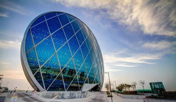 The round Aldar headquarters building in Abu Dhabi