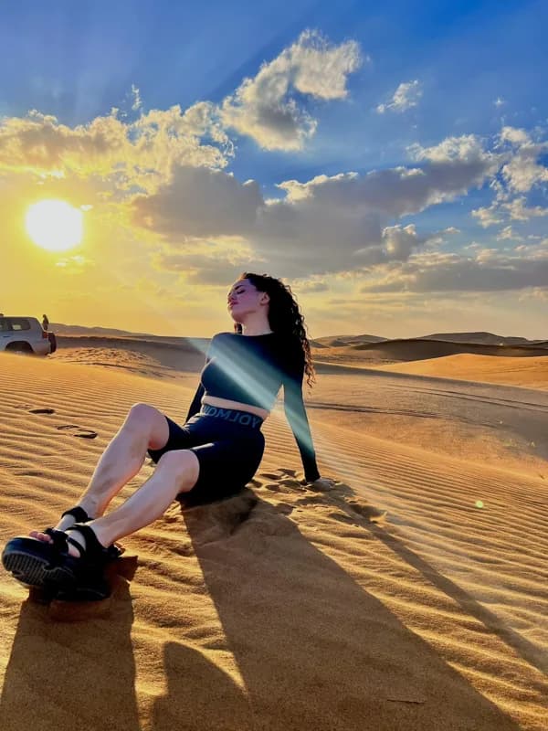 Guest watching the desert sunset