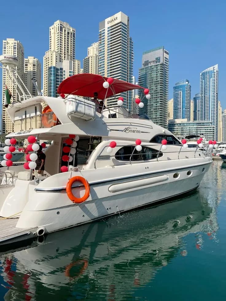 Yacht decorated for a private celebration