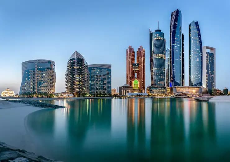 Abu Dhabi towers along the waterfront