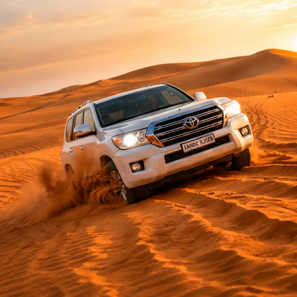 4x4 safari vehicle on the dunes
